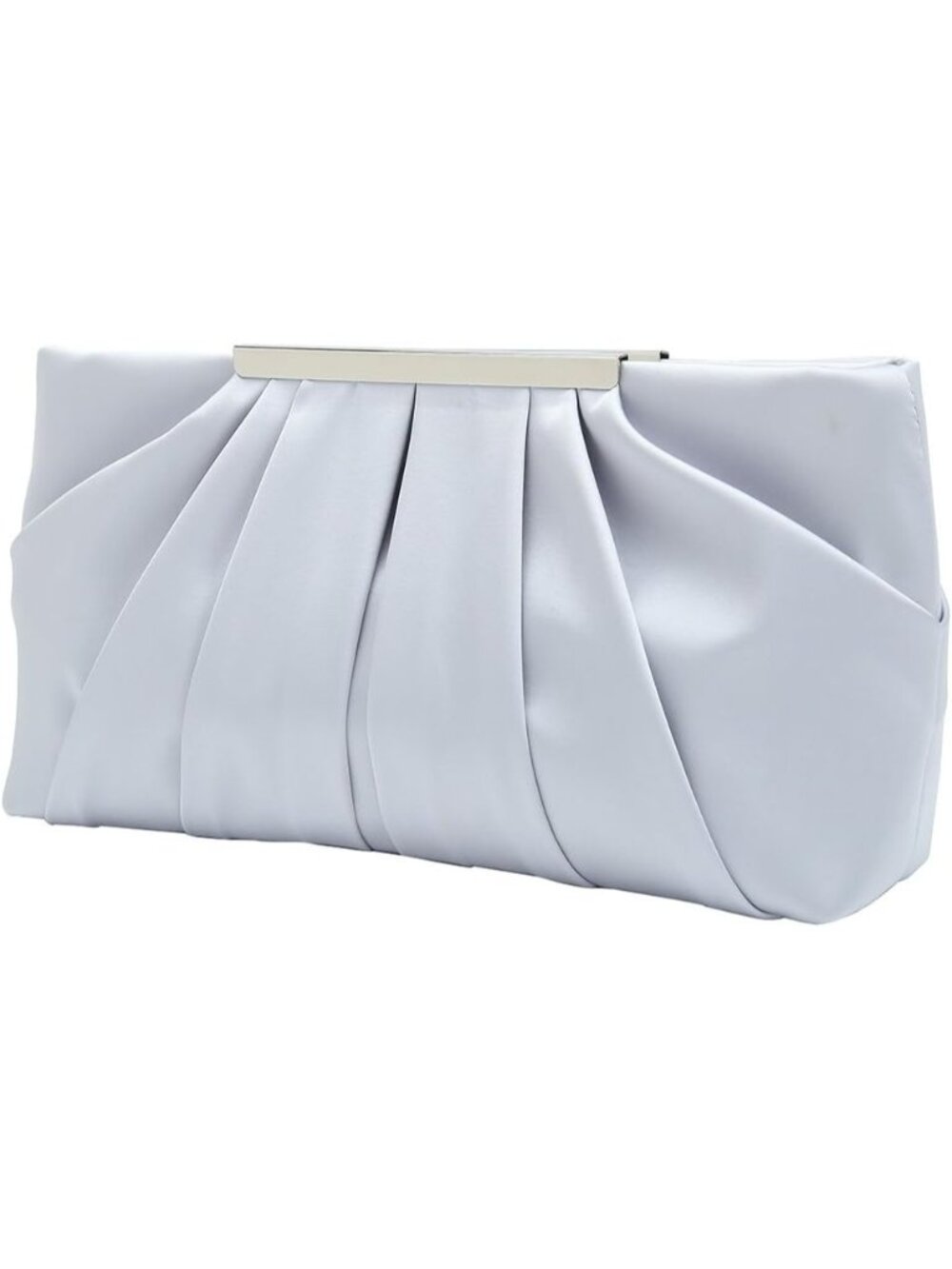 👜Women's Silver Pleated Satin Elegant Evening Clutch Formal Wedding Purse